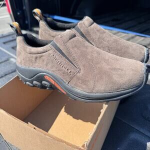 Merrell Jungle Moc‎ Shoes Mens 8 Suede Slip On Comfort J60787 Gunsmoke Brown